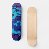 Donkerblauw en Paarse Camouflage Skateboard (Voorkant)