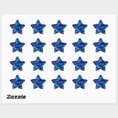 Donkerblauw en Paarse Camouflage Star Sticker (Vel)