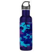 Donkerblauw en Paarse Camouflage Watter Bottle Waterfles (Voorkant)