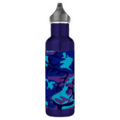 Donkerblauw en Paarse Camouflage Watter Bottle Waterfles (Rechts)
