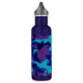 Donkerblauw en Paarse Camouflage Watter Bottle Waterfles (Links)