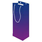 Donkerblauw en Paarse ombre Wijn Cadeautas (Achterkant Gekanteld)