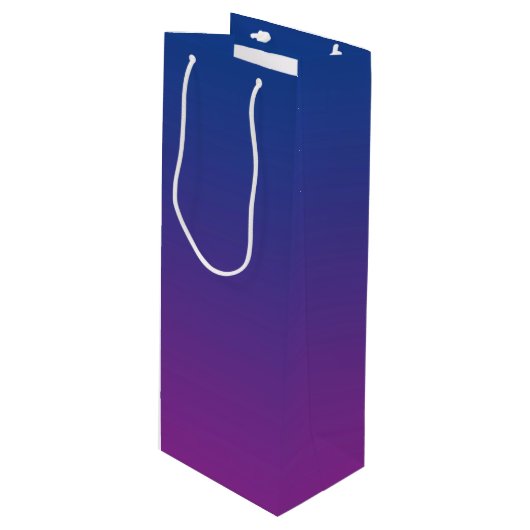 Donkerblauw en Paarse ombre Wijn Cadeautas (Voorkant Gekanteld)