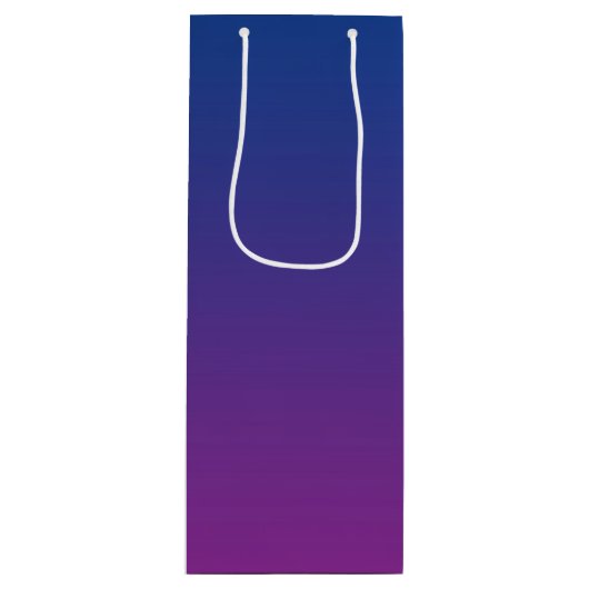 Donkerblauw en Paarse ombre Wijn Cadeautas (Voorkant)