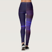Donkerblauw en Paarse streaming Abstract Leggings (Achterkant)