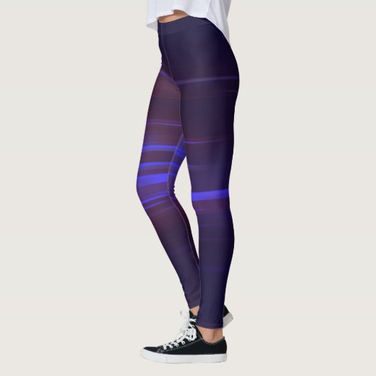 Donkerblauw en Paarse streaming Abstract Leggings (Links)