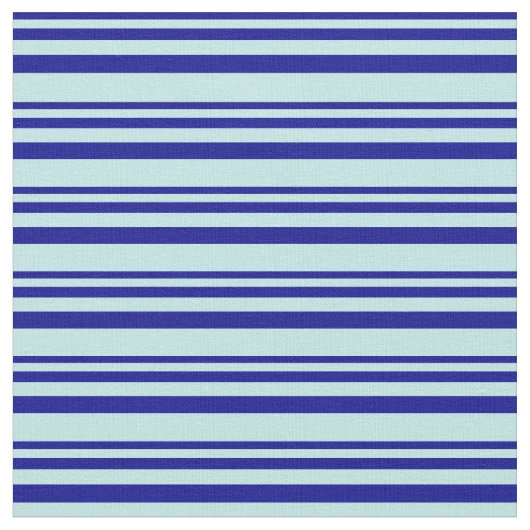 Donkerblauw en turquoise Striped Pattern Stof (Close Up)