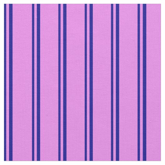 Donkerblauw en Violet Lined Pattern Stof (Close Up)