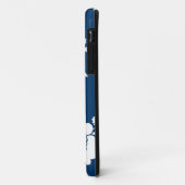 Donkerblauw en wit bloemontwerp iPhone 5 hoesje (Achterkant/links)