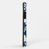 Donkerblauw en wit bloemontwerp iPhone 5 hoesje (Achterkant/rechts)
