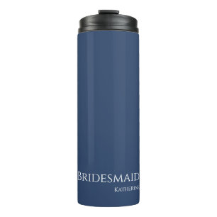 Donkerblauw en wit-bruidsmeisje- thermosbeker