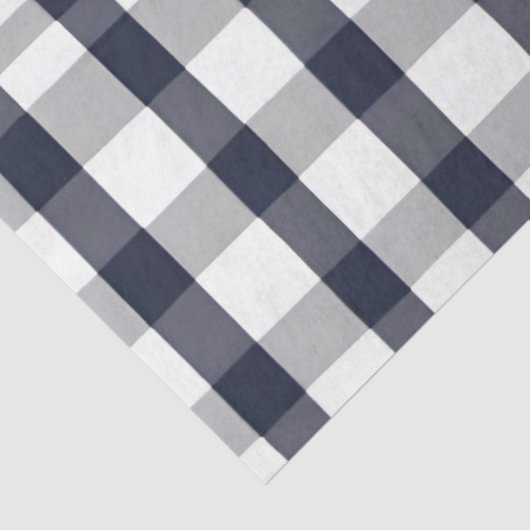 Donkerblauw en wit Buffalo Check Decoupage Papier (Detail)