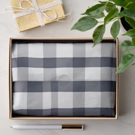 Donkerblauw en wit Buffalo Check Decoupage Papier (Geschenk)