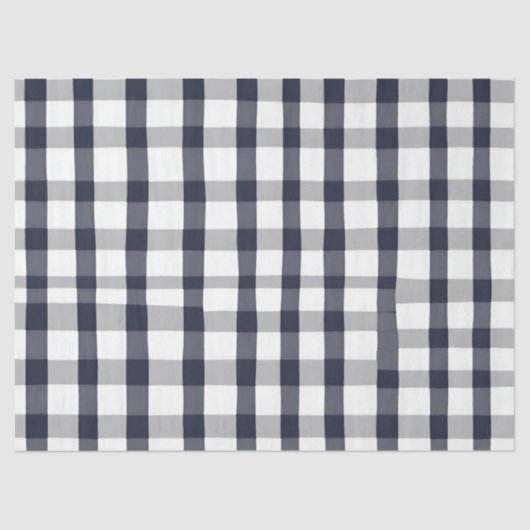 Donkerblauw en wit Buffalo Check Decoupage Papier (Voorkant)