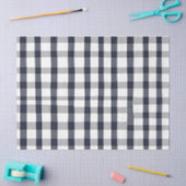 Donkerblauw en wit Buffalo geruite decoupagepapier Tissuepapier (Craft)