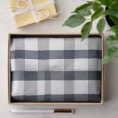 Donkerblauw en wit Buffalo geruite decoupagepapier Tissuepapier (Geschenk)