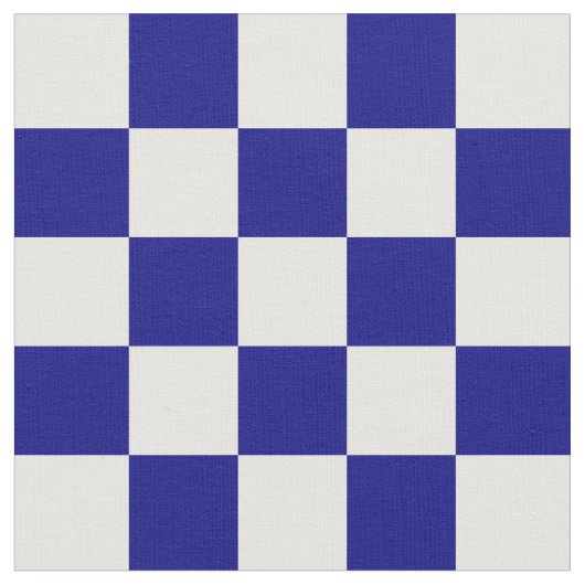 Donkerblauw en wit Checkerboard Patroon Stof (Close Up)
