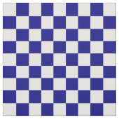 Donkerblauw en wit Checkerboard Patroon Stof (Swatch)