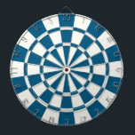 Donkerblauw en wit dartbord<br><div class="desc">Donkerblauw en wit kunstbord</div>