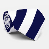 Donkerblauw en wit diagonaal gestreept Stropdas (Opgerold)