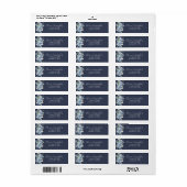 Donkerblauw en wit Floral label (Full Sheet)