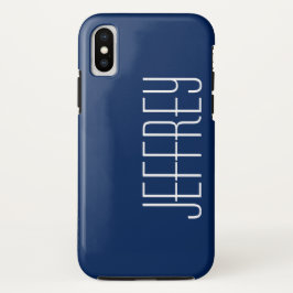 Donkerblauw en wit, Jumbo Name, Minimalist Case-Mate iPhone Case