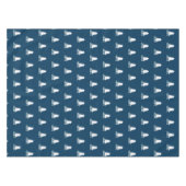 Donkerblauw en wit kerstboomontwerp tafelkleed (Voorkant (Horizontaal))
