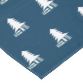Donkerblauw en wit kerstboomontwerp tafelkleed (Gekanteld)