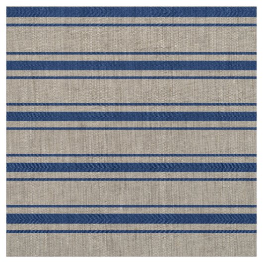 Donkerblauw en wit matras dat Narrow Stripe Stof (Swatch)