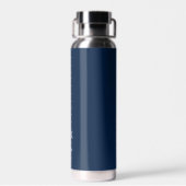 Donkerblauw en wit | Modern monogram Waterfles (Achterkant)