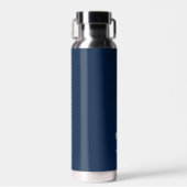Donkerblauw en wit | Modern monogram Waterfles (Voorkant)