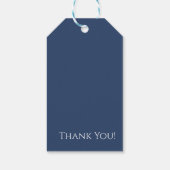 Donkerblauw en wit-Monogram-Bruiloft Cadeaulabel (Achterkant)