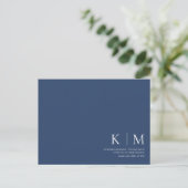 Donkerblauw en wit-RSVP-Wedding- Briefkaart (Staand voorkant)