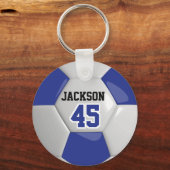 Donkerblauw en wit team Voetbal ⚽ Sleutelhanger (Achterkant)