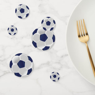 Donkerblauw en wit Voetbal Confetti