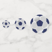 Donkerblauw en wit Voetbal Confetti (Voorkanten)