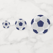 Donkerblauw en wit Voetbal Confetti (Achterkanten)