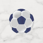 Donkerblauw en wit Voetbal Confetti (Kleine voorkant)