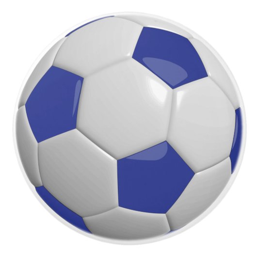 Donkerblauw en wit Voetbal Keramische Knop (Voorkant)
