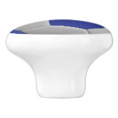 Donkerblauw en wit Voetbal Keramische Knop (Zijkant)