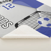 Donkerblauw en wit Voetbal met DIY-tekst Sherpa Deken (3/4)