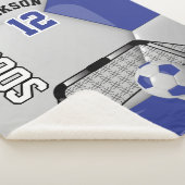 Donkerblauw en wit Voetbal met DIY-tekst Sherpa Deken (3/4)