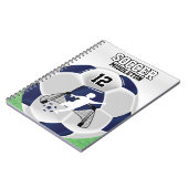 Donkerblauw en wit Voetbal Notitieboek (Linkerzijde)