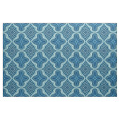 Donkerblauw en wit Wavy Rhombus Pattern Stof (Yard (91,4 cm))