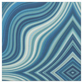 Donkerblauw en wit Wavy Rhombus Pattern Stof (Close Up)