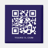 Donkerblauw en wit Website QR Code Promo Magneet (Voorkant)