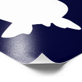 Donkerblauw en wit Zee Draai verticaal B Foto Afdruk (Hoek)