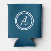 Donkerblauw en witte aangepaste monogram Koelbox Blikjeskoeler (Voorkant)