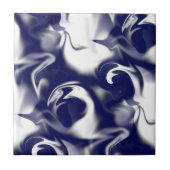 Donkerblauw en witte opdruk tegeltje (Voorkant)