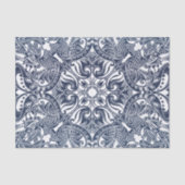  donkerblauw en witte paisley tissuepapier (Voorkant)